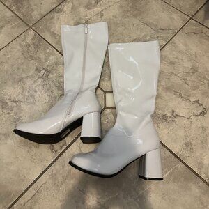 White Go-Go Boots - Size 9